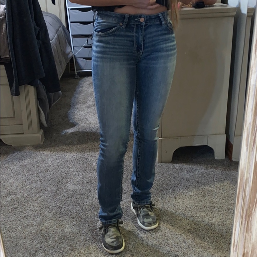 BKE Stella mid rise straight jeans
